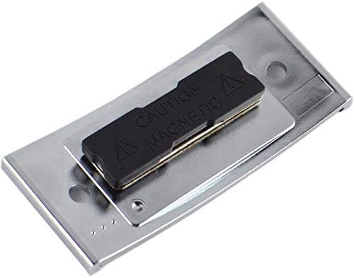 Badge nominatif aimant 68 x 22 mm porte-nom plastique acier inoxydable mat