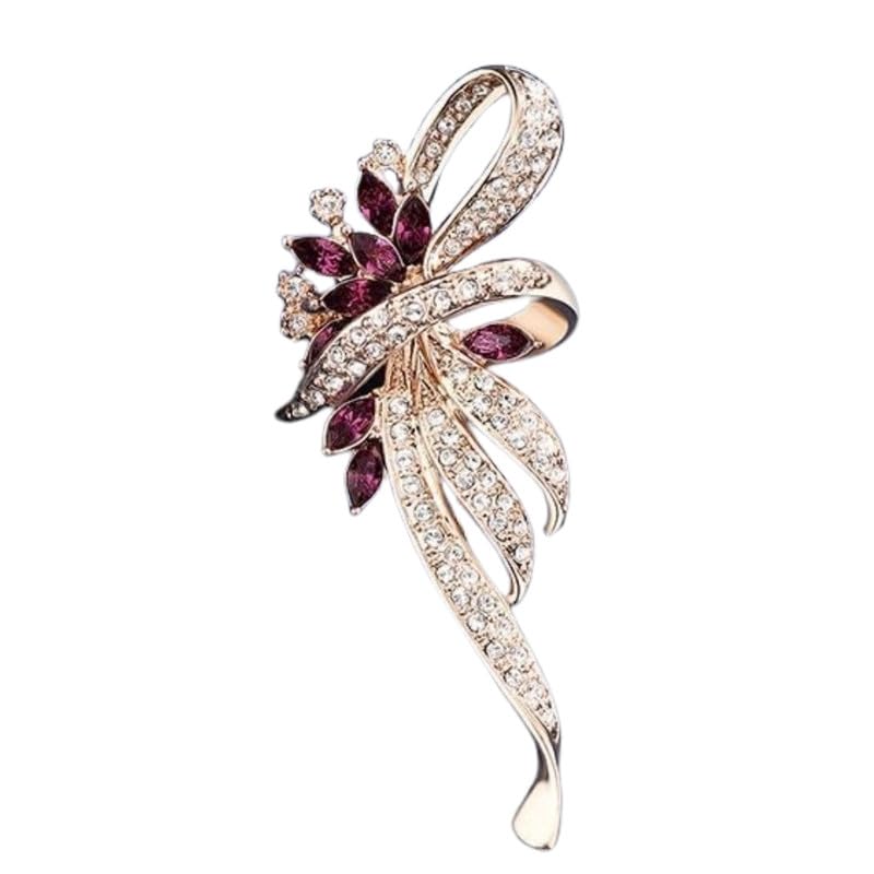 Rhinestone Suit Brooch for Women All-Match Decorative Pin for Dress Shirt Blazer | Navy blue - 6.8 * 2.6CM-image-26