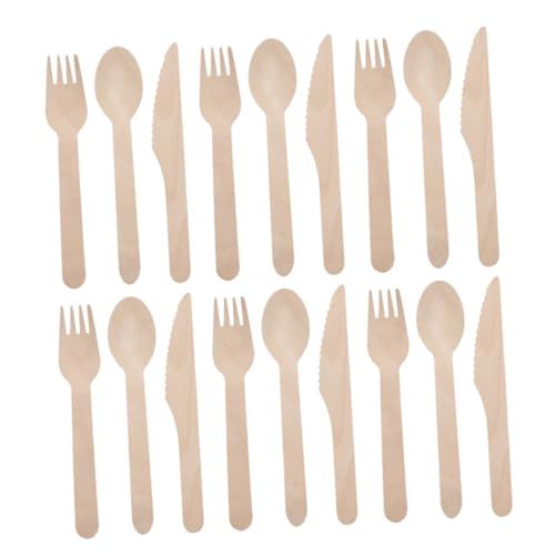 CIYODO 100pcs Disposable Wooden Cutlery Set for Festivals Banquets Daily Meals Lightweight and Easy to Store