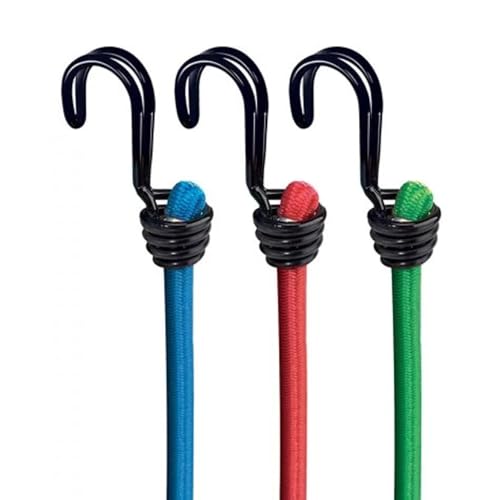 PARENCE. - Set of 3 elastic tensioners with hooks/straps, ideal for load transport, packaging, camping - 60 cm base PARENCE. - Set of 3 elastic tensioners with hooks/straps, ideal for load transport, packaging, camping - 60 cm base
