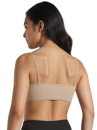 Image of DChica Cotton Uniform Beginners Bra for Girls, Non-Padded Full Coverage Seamless Non-Wired Gym Workout Bra with Adjustable Thin Strap, Slip-on Training Bra for Teenager