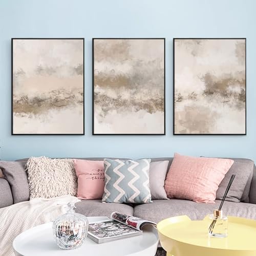 Cuadros abstractos en lienzo de 50x75cm para vestir paredes vacías con elegancia gris y dorada