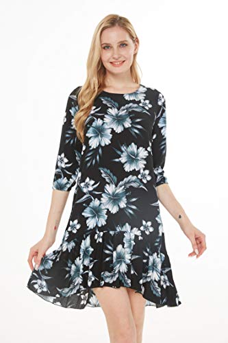 Image of Hawaii Hangover Family Matching Hawaiian Clothes, Midnight Bloom | Family matching Hawaiian outfits, Midnight Bloom, lightweight rayon, machine washable, tropical floral print, luaus, cruises