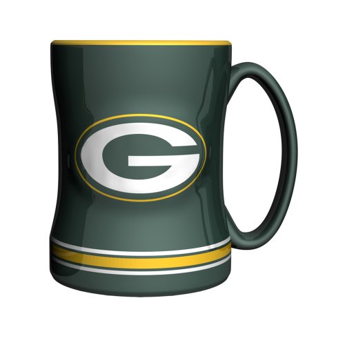 NFL Green Bay Packers Sculpted Relief Mug 14-ounce Dark Green