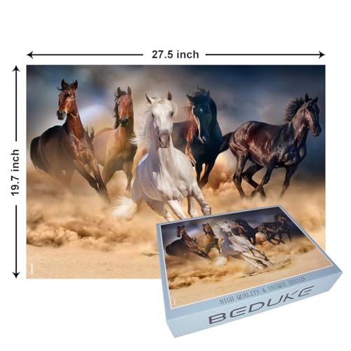 Rompecabezas para Adultos 1000 Piezas Juego Familiar Caballo Puzzle de Cartón Grueso Resistente Preciso Interconectable Edad 14+ miniatura 2