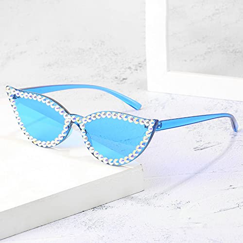 Diamond Cat Eye Sunglasses Fashion Crystal Rhinestone Vintage Frame Brand Design Sun Glasses Retro for Female UV4004