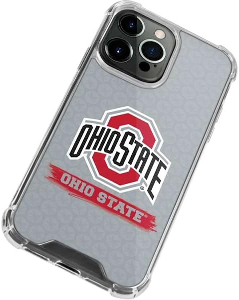 Skinit Clear Phone Case Compatible with iPhone 13 Pro - Officially Licensed Ohio State University Distressed Logo Design