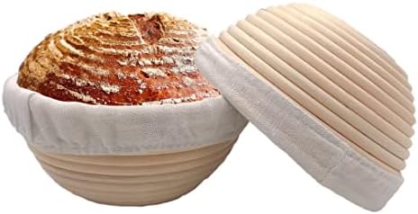7 inches Round Banneton Basket for Bread Proofing, Dough Proofing Bowls with Removable Liner, Good for Home Sourdough Bakers Baking, 2 Pack