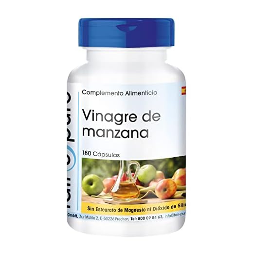 Vinagre de Manzana en Cápsulas 2000 mg por dosis diaria - Vegano - Alta pureza - 180 Cápsulas