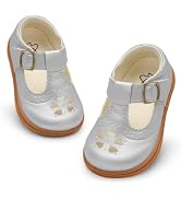 LeIsfIt Toddler Girl Mary Jane Dress Shoes Wide Ballet Flats for Girls Party School Wedding Churc...