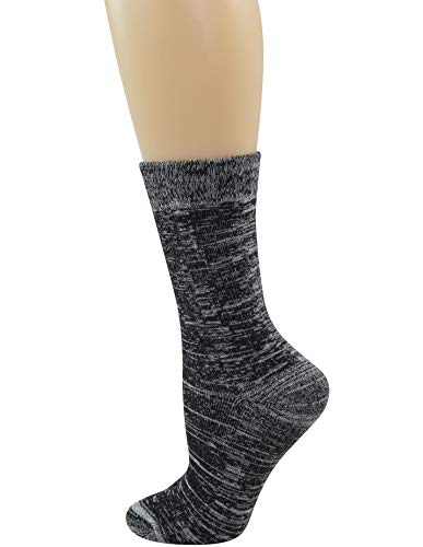 Yomandamor Women's 3 Pairs Bamboo Thick Warm Winter Socks Non-Binding Crew Dress Socks With Seamless Toe #TOP1