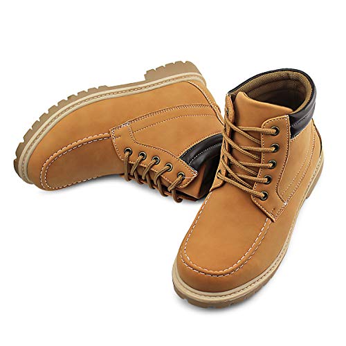 JABASIC Kids Ankle Snow Work Boots Boys Girls Outdoor Lace-up Hiking Shoes3