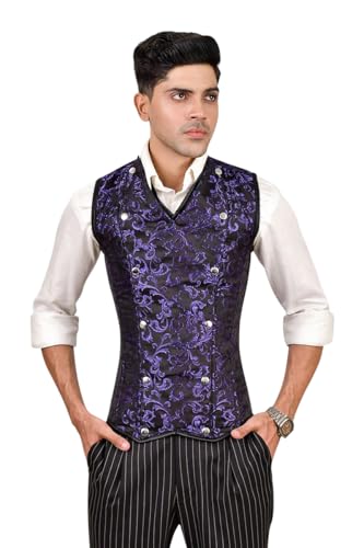 Men's Brocade Corset Vest – Waist Training Cincher with Steel Boning for Body Shaping and Posture Support