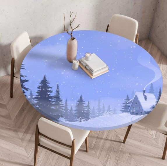 Nappe ajustée pour les fêtes table ronde 120 cm élastique