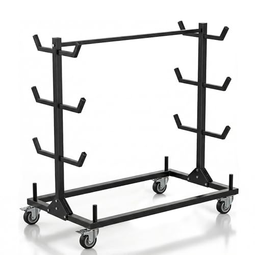 BUYYAH Mobile Conduit Lumber Rack Pipe Storage Rack with 6 Casters