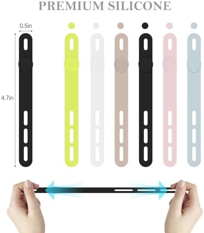 Donruby 30Pcs Silicone Cable Ties - Reusable & Washable with Adjustable Locking Buckle Design, High Elasticity Cable Straps for Home, Office, School, Travel Essential Cord Organizer (6 Colors)