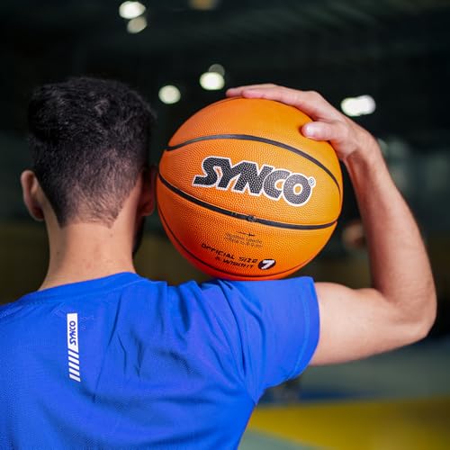 Image of Synco Hooper Basketball Size-7 | Men's Basketball | Moulded Technology | 8 Panel | Suitable for Indoor & Outdoor Games (Orange)