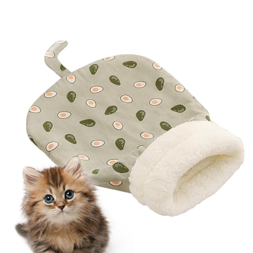 室内猫用寝袋、猫冬用寝袋 - 猫用寝袋ペットネストベッド,睡眠用屋内猫と小型犬用の猫の洞窟ベッド、子犬の寄り添う袋、暖かい猫ハウス