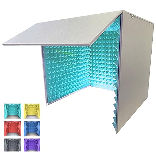 Cabina portátil para grabación vocal, cabina de aislamiento acústico para estudio en casa, caja de aislamiento para micrófono 80x80x80 cm, Color Lake Blue