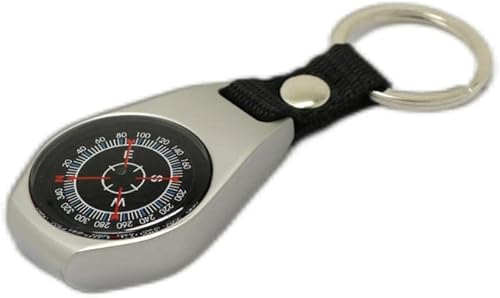 Hevihay Supervivencia de brújula brújula de senderismo, llavero para niños, impermeable, a prueba de golpes, brújula militar militar, mini brújula