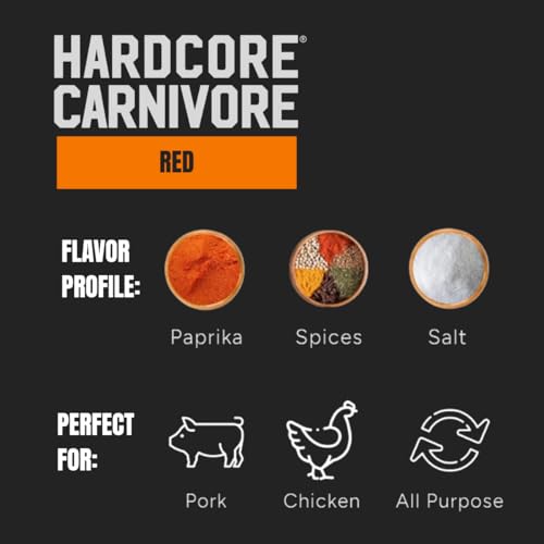 Hardcore Carnivore Red: pork, chicken & BBQ seasoning (Large Shaker)