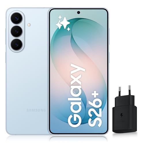 Samsung Galaxy S26+, Smartphone Android 5G avec Galaxy AI, 256 Go, Chargeur Secteur Rapide 25W Inclus, Smartphone déverrouillé, Bleu, Version FR