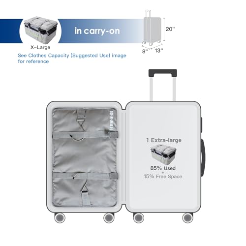 Stow-N-Go Travel Luggage Organizer – Portable Hanging Travel Shelves, Carry-On Closet Organizer, Hanging Packing Cubes, Collapsible Carry-On Organizer for Cruises & Hotels. Light Gray - XL