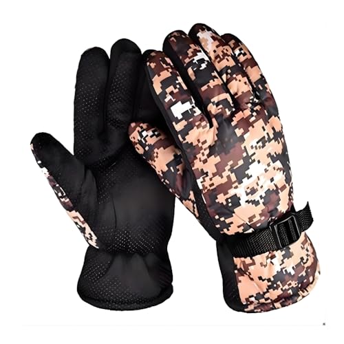 Image of K D Full Finger Winter Gloves for Men & Women with Fur Inside | Warm, Windproof, Waterproof, Scratch-Proof Thermal Gloves | Ideal for Biking, Riding & Cold Weather (Gloves Brown)