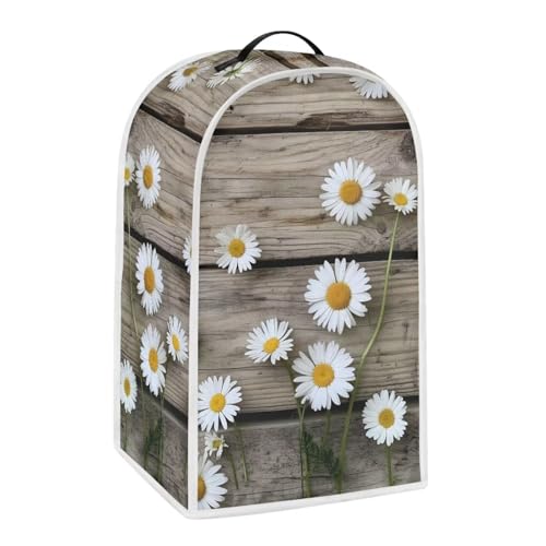 Image of Talayituse Daisy Wood Print Blender Dust Cover, Fingerprint Protection Cover for Stand Mixer or Coffee Machine, Home Kitchen Appliance Covers for Stain Dust Resistant Supplies