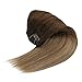 Sunny Balayage Hair Extensions Clip in Human 16 inch Clip in Hair Extensions Ombre Blonde Clip in Extensions Dark Brown to Light Brown and Medium Blonde 7pcs/120 gram