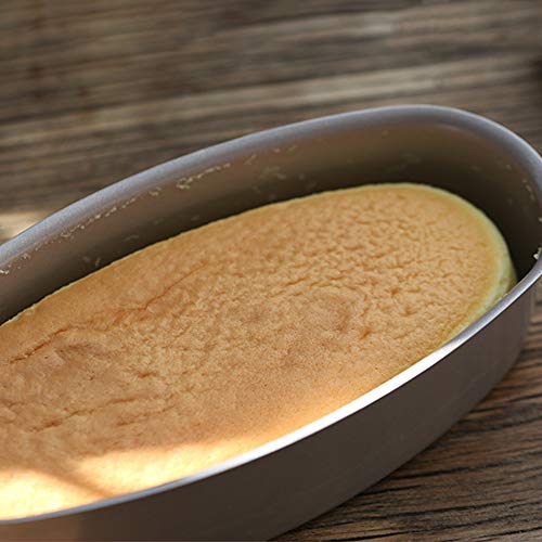 Amersumer 4 Pcs Non-Stick Aluminum Cheesecake Pan Oval, Cake Pan Mold for Oven, Meatloaf Bread Mold Pan Set for Home, Bakery and Kitchen, Perfect for Japanese Cheesecake (3 in x 1, 4 in x 1, 8 in x 2)