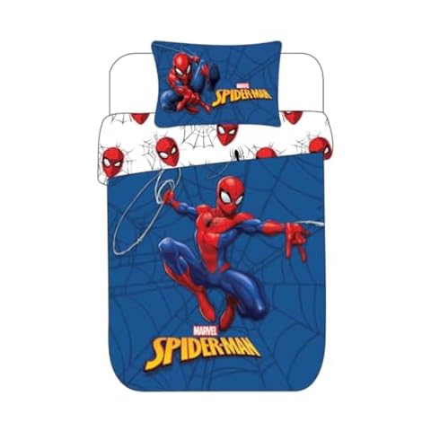 Spiderman Single Bedding Polycotton Set | Official Marvel Duvet Cover & Pillowcases Cover