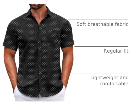 Image of COOFANDY Mens Short Sleeve Casual Button Down Shirts Summer Untucked Dress Shirts with Pocket