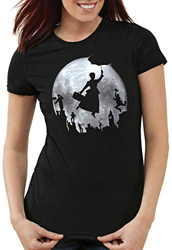 style3 Londres Pleine Lune T-Shirt Femme Mary Poppins, Taille: