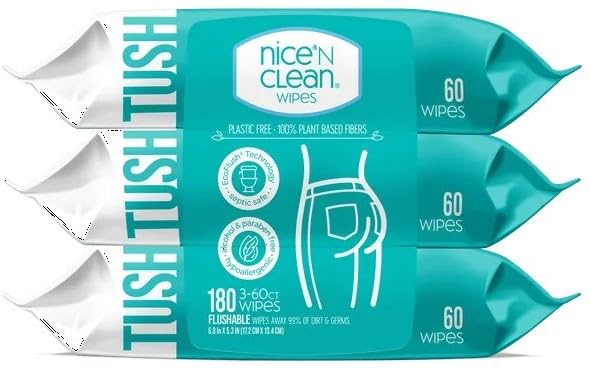 Nice 'N Clean Adult Flushable Wipes (3 x 60 Count)...