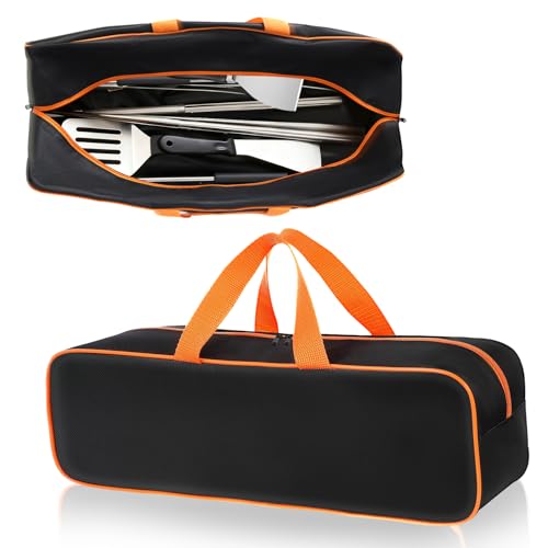 TWAKAP Grill Utensil Storage Bag for Outdoor Grilling 24 x 8 x 8 in Black
