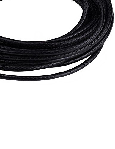 Mudder 20 Pieces Black Braided Imitation Leather Cord Rope Necklace Chain With Lobster Claw Clasp (1.5 Mm) #TOP1