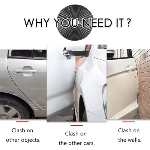 URAQT Ochraniacze krawędzi drzwi samochodu w kształcie litery U, 5,5 m, ochrona przed kolizjami, gumowa ochrona drzwi samochodu, do większości samochodów