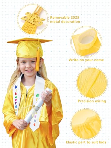 Image of QZYL Kindergarten Graduation Cap and Gown Set, 2026 Congrats Grad Outfit with Tassel & Certificate for Kindergarten