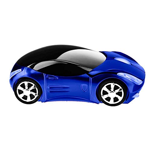 Image of MICROWARE 2.4GHz 1600DPI Mini Sport Car Shape Wireless Optical Mouse Mice with USB Receiver Rechargeable Blue