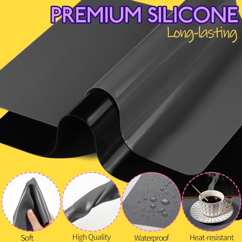 Image of LEOBRO Silicone Mats for Resin Molds, Crafts, Play Dough Mat, Gray & Black | 2pcs Nonstick Silicone Mats, Playdough Mat, for Epoxy Resin Molds, Art Crafts, Resin, Paint, Glue, Jewelry Making, 11.7 inchx8.3 inch