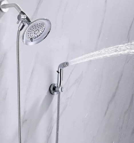 G-Promise Dog Shower Sprayer Attachment for Fast and Clean Pet Showering, Multifunctional Shower, Metal Diverter, 100 Inch Extra Long Hose, No Drill Hook, Dog Washing-Bathroom (Chrome) by G-Promise - Image 5