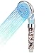 Diyife Alcachofa para Ducha,Cabezal de Ducha LED 3 Colores Cambiantes Temperatura Controlada Alta Presión Rociador Iónico Negativo Doble Filtro Cloro Ahorro de Agua