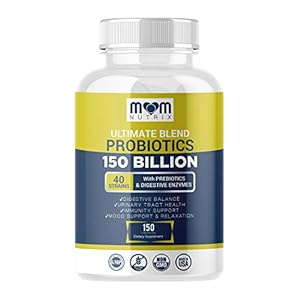 Probiotics 150 Billion CFU – 40 Strain Probiotics for Women, Probiotics for Men and Adults – Shelf Stable Probiotic with Organic Prebiotic – Acidophilus Probiotic – 150 Capsules – Made in USA