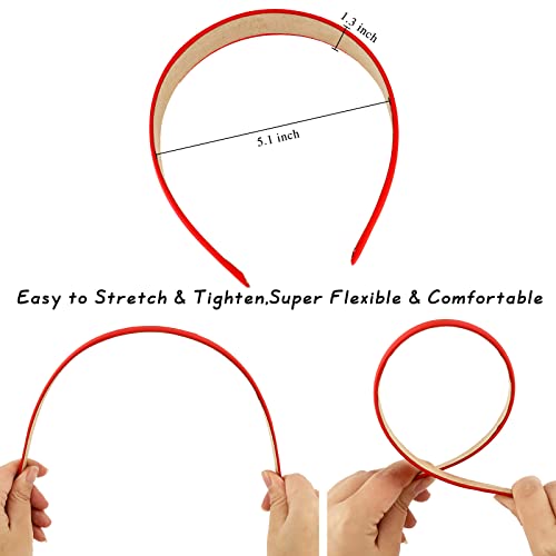 Wecoe 10 Pack Satin Headbands 1.3 Inch Wide Silk Headband Women Non Slip White Purple Red Blue Green Colorful Plain Head Bands Hair Bands Diy Hair Accessories For Women Girls Accesorios Para Mujer #TOP1