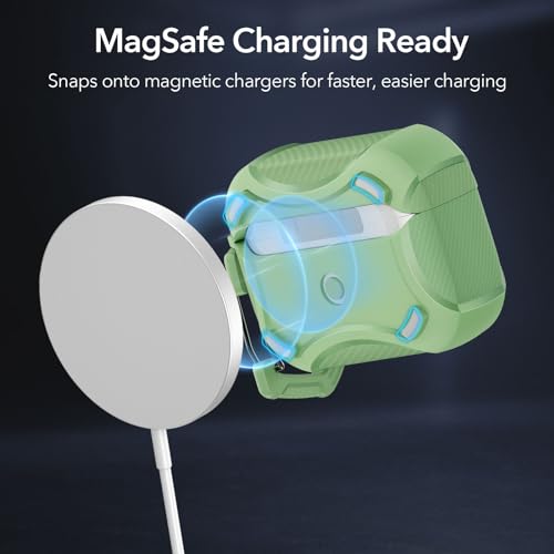 Image of ESR for AirPods Pro 2nd Generation Case, Compatible with Airpods Pro Case 2nd /1st Gen (2023 /2022 /2019), Compatible with MagSafe, Powerful Drop Protection, Magnetic Lid with Cleaner Kit, Light Green
