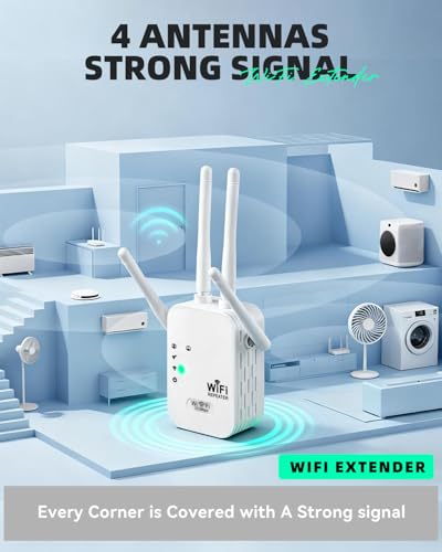 Image of 2025 WiFi Extenders Signal Booster for Home Long Range Up to 9800 sq. ft & 40 Devices, WiFi Extender Signal Booster, Quick Setup-Medium, Internet Repeater, WiFi Extender
