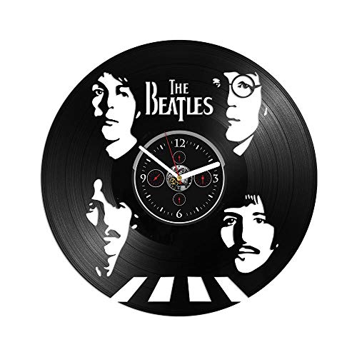 Handmade The Beatles Vinyl Record Clock, 12 Inch Vintage Style Wall Clock, Perfect for Any Beatles Fan’s Home - Les Beatles, Paul McCartney, John Lennon, RIngo Starr, George Harrison Handmade The Beatles Vinyl Record Clock, 12 Inch Vintage Style Wall Clock, Perfect for Any Beatles Fan's Home