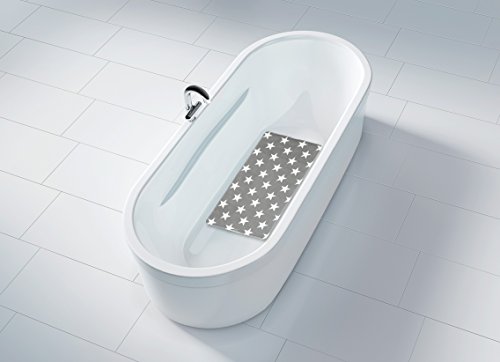 WENKO Stella Non-Slip Bath Mat with Suction Cups 40 x 70 cm Grey
