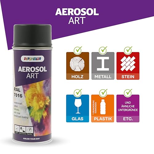DUPLI-COLOR AEROSOL ART RAL 7016 Anthrazitgrau seidenmatt 400 ml -Sprühfarbe – Ansicht 4
